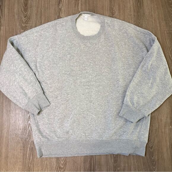 Beyond Yoga LuxeFleece Oversized Crewneck Sweatshirt Grey Sz L NF7947 Womens EUC - Picture 3 of 12